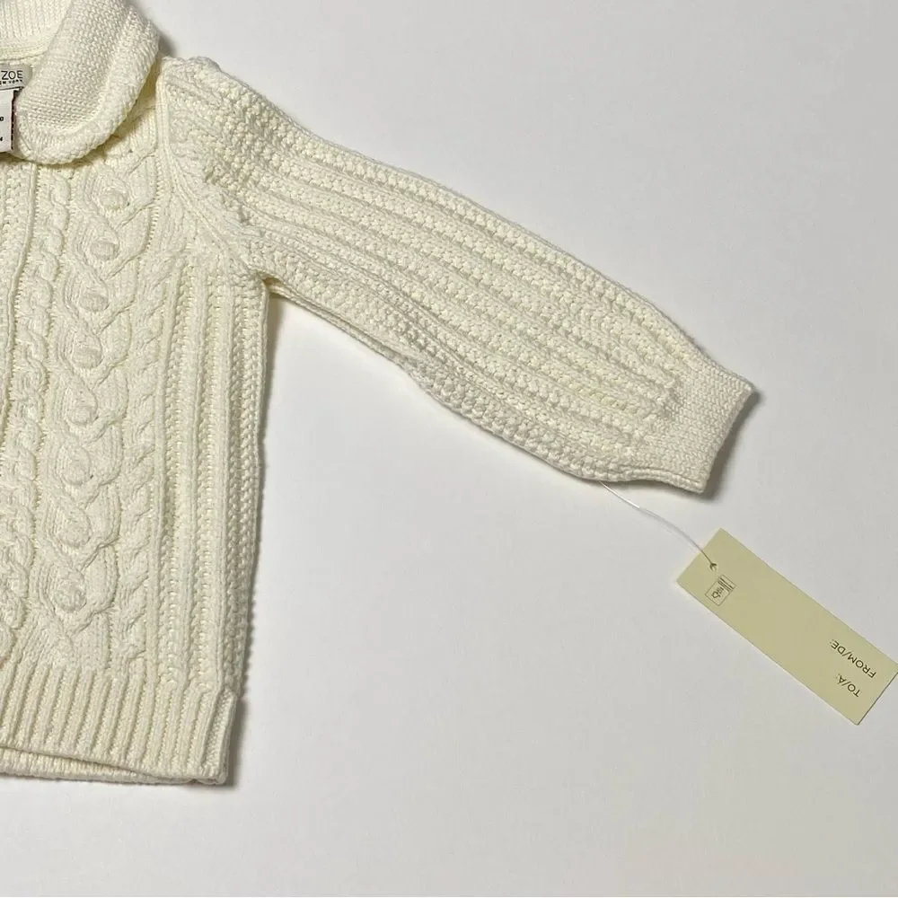 NWT Rachel Zoe Ivory Button Front Knit Cardigan Sweater Size 18 Months